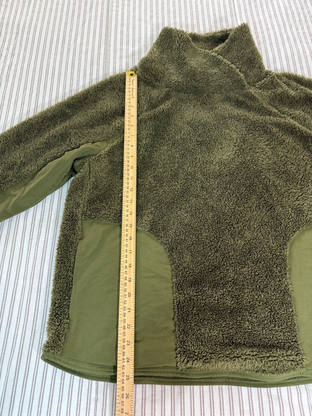 Nike Olive Green Fleece Jacket with Sherpa Texture - Picture 7 of 13